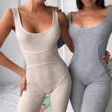 Sweetown Solid Casual Tank Jumpsuit